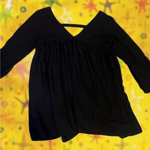Nitta Short Long Sleeve Black Dress